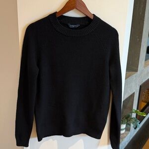 Denver Hayes Black Waffle knit crewneck sweater, Women’s Small